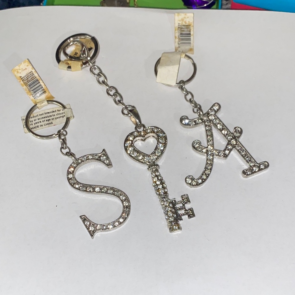 Silver Rhinestone Keychain Lot